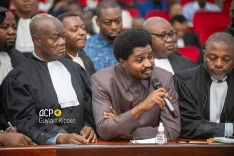 Constant Mutamba lors d'une audience à la Cour de cassation à Kinshasa