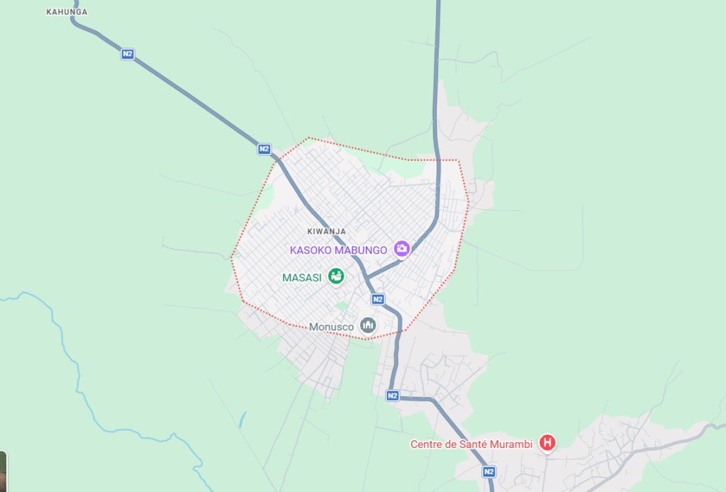 Map de la cité de Kiwanja tiré sur le net