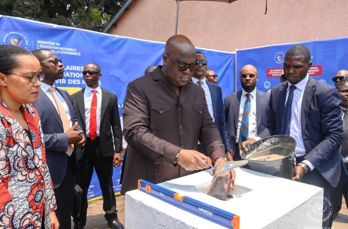Visite du Président Félix Tshisekedi au Collège Bonsomi à Kinshasa, le 4/09/2026 Celcom Présidence