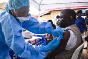 Photo prise lors du lancement de la vaccination contre Ebola à Beni.