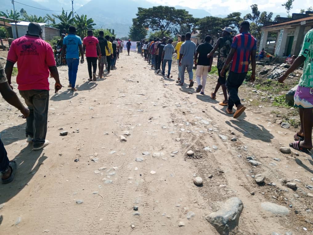 Photo prise lors de la mache de la société civile de Mutwanga .